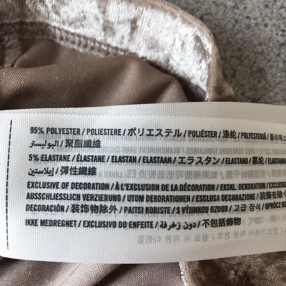 Hollister Crushed Velvet Cropped Short Sleeve T-Shirt Top Medium Beige/tan - Picture 4 of 5